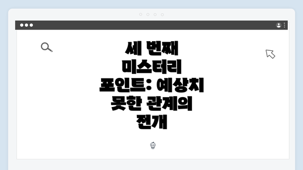 세 번째 미스터리 포인트: 예상치 못한 관계의 전개