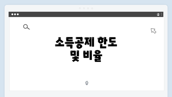 소득공제 한도 및 비율