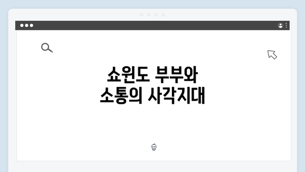 쇼윈도 부부와 소통의 사각지대