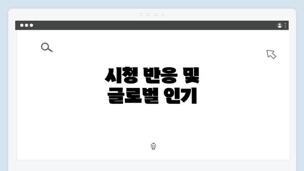 시청 반응 및 글로벌 인기