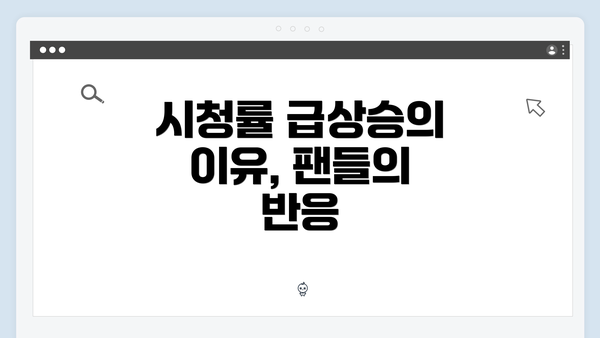 시청률 급상승의 이유, 팬들의 반응