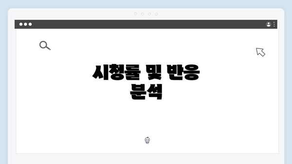 시청률 및 반응 분석