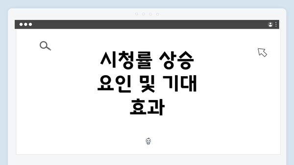 시청률 상승 요인 및 기대 효과