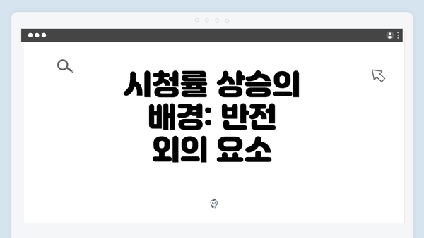 시청률 상승의 배경: 반전 외의 요소