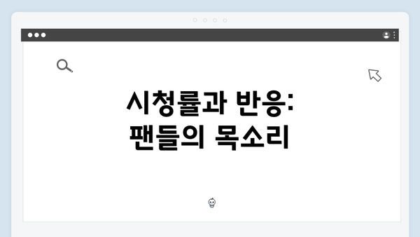 시청률과 반응: 팬들의 목소리