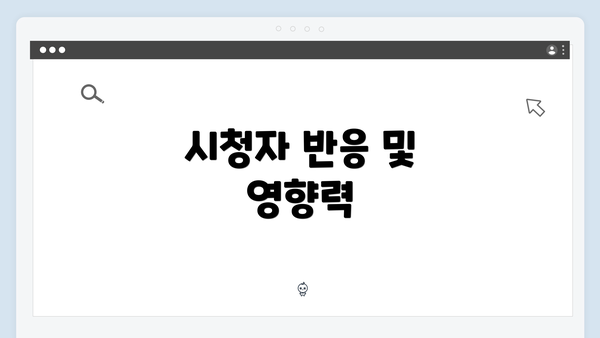 시청자 반응 및 영향력