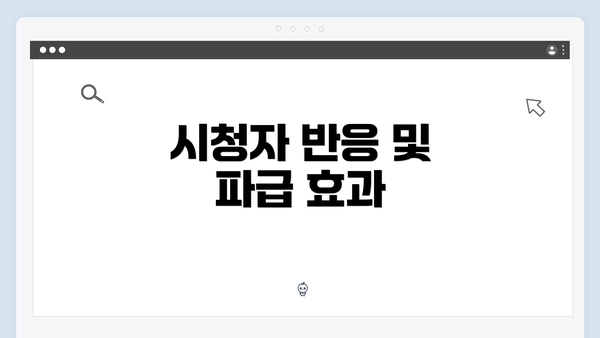 시청자 반응 및 파급 효과