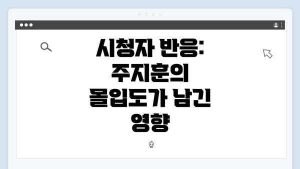 시청자 반응: 주지훈의 몰입도가 남긴 영향