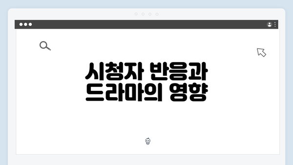 시청자 반응과 드라마의 영향