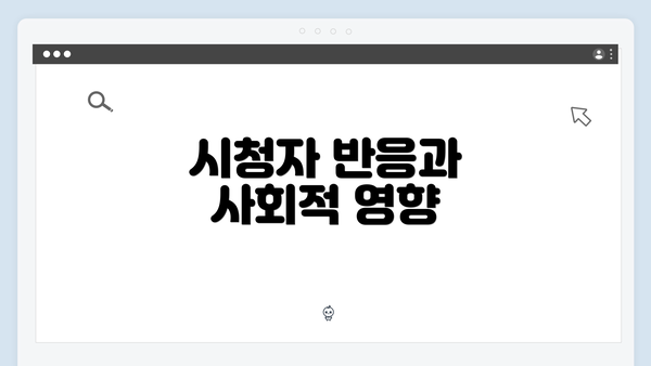 시청자 반응과 사회적 영향