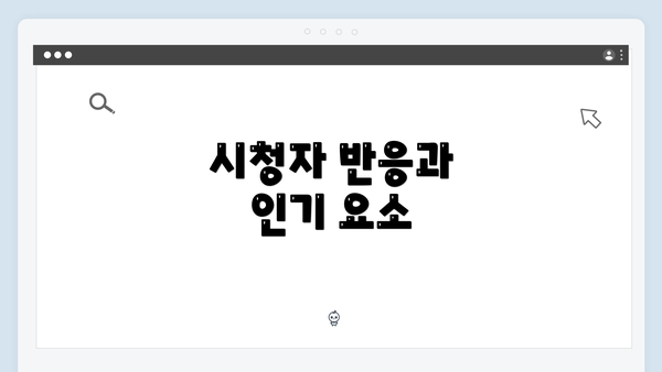 시청자 반응과 인기 요소