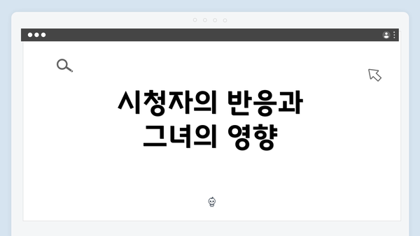 시청자의 반응과 그녀의 영향