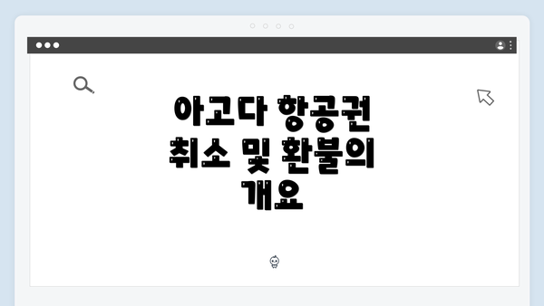 아고다 항공권 취소 및 환불의 개요