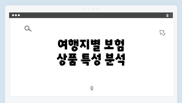 여행지별 보험 상품 특성 분석