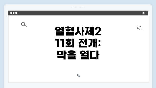 열혈사제2 11회 전개: 막을 열다