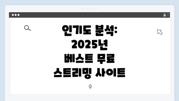 인기도 분석: 2025년 베스트 무료 스트리밍 사이트