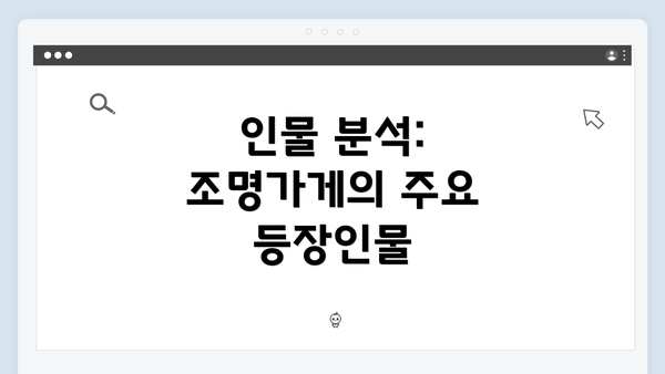 인물 분석: 조명가게의 주요 등장인물