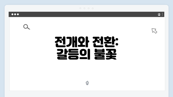 전개와 전환: 갈등의 불꽃