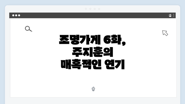 조명가게 6화, 주지훈의 매혹적인 연기