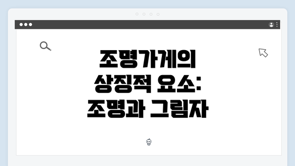 조명가게의 상징적 요소: 조명과 그림자