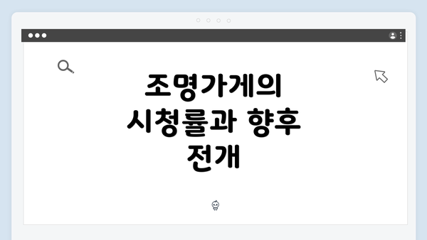 조명가게의 시청률과 향후 전개