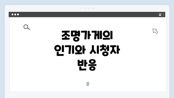 조명가게의 인기와 시청자 반응