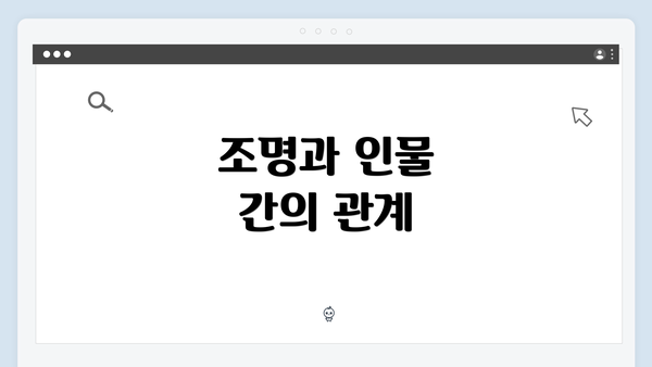 조명과 인물 간의 관계