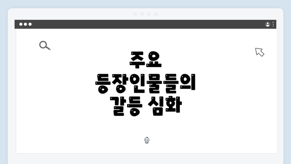 주요 등장인물들의 갈등 심화