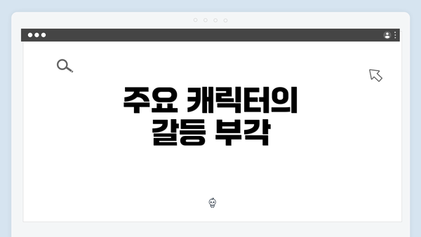 주요 캐릭터의 갈등 부각