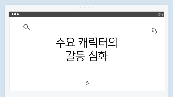 주요 캐릭터의 갈등 심화