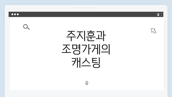 주지훈과 조명가게의 캐스팅