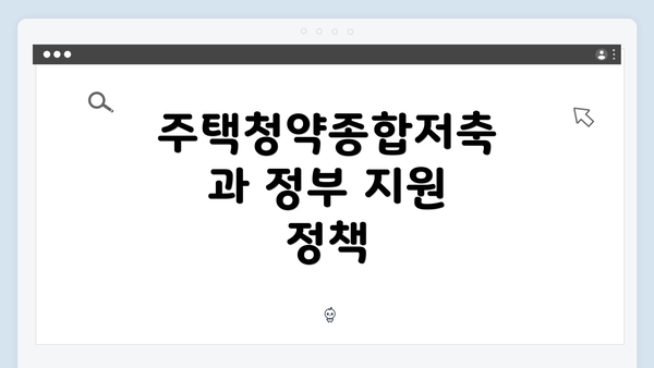 주택청약종합저축과 정부 지원 정책