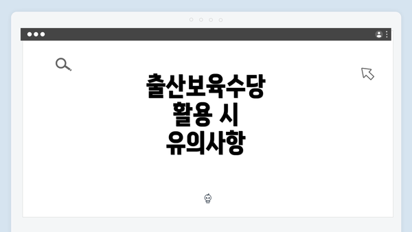 출산보육수당 활용 시 유의사항