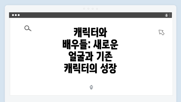 캐릭터와 배우들: 새로운 얼굴과 기존 캐릭터의 성장