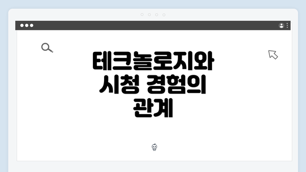 테크놀로지와 시청 경험의 관계