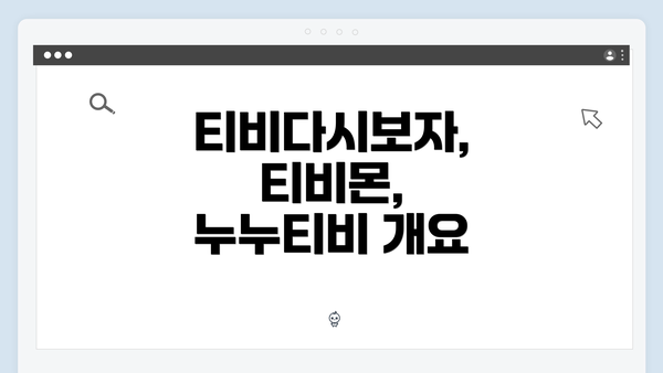 티비다시보자, 티비몬, 누누티비 개요