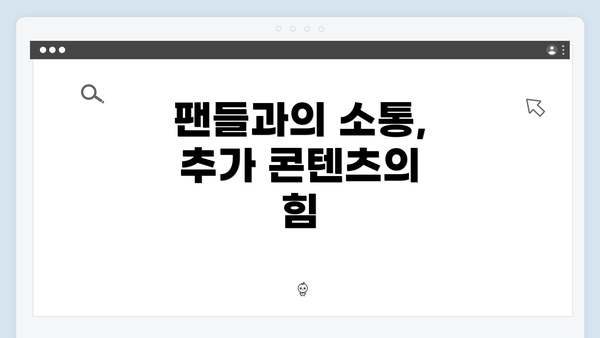 팬들과의 소통, 추가 콘텐츠의 힘