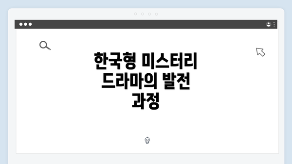 한국형 미스터리 드라마의 발전 과정