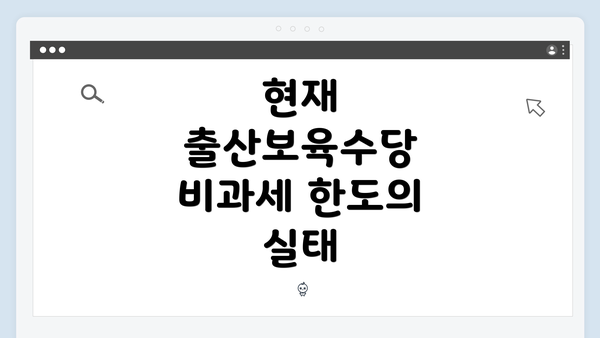 현재 출산보육수당 비과세 한도의 실태