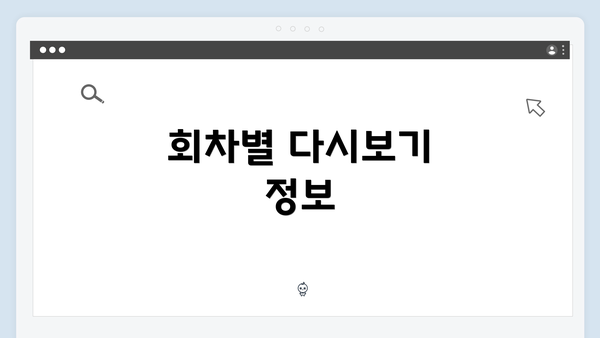 회차별 다시보기 정보