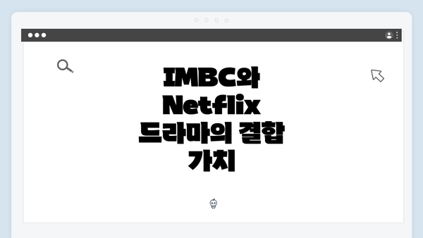 IMBC와 Netflix 드라마의 결합 가치