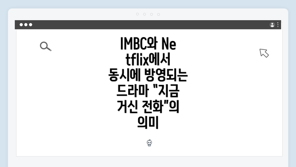 IMBC와 Netflix에서의 시청 가능성