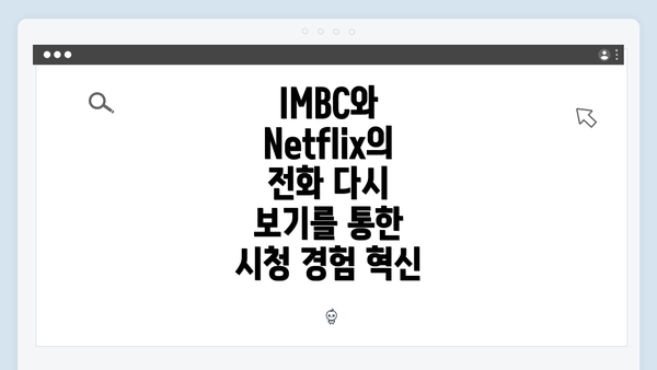 IMBC와 Netflix의 전화 다시 보기를 통한 시청 경험 혁신