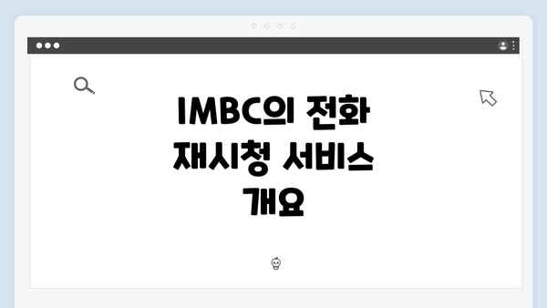 IMBC의 전화 재시청 서비스 개요