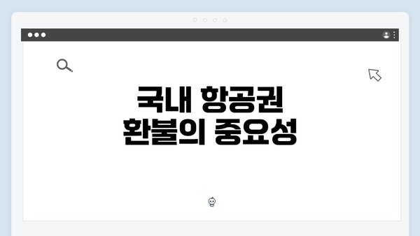 국내 항공권 환불의 중요성