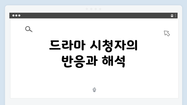 드라마 시청자의 반응과 해석