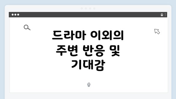 드라마 이외의 주변 반응 및 기대감