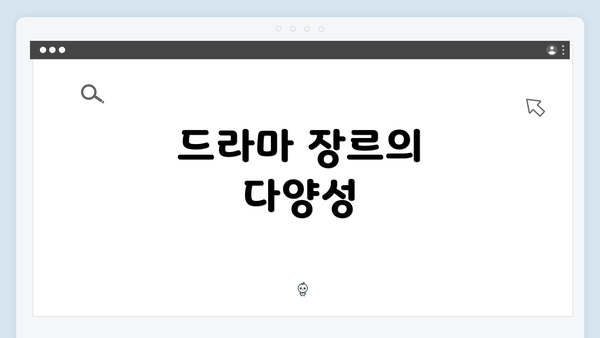 드라마 장르의 다양성