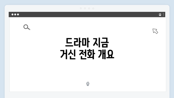 드라마 지금 거신 전화 개요