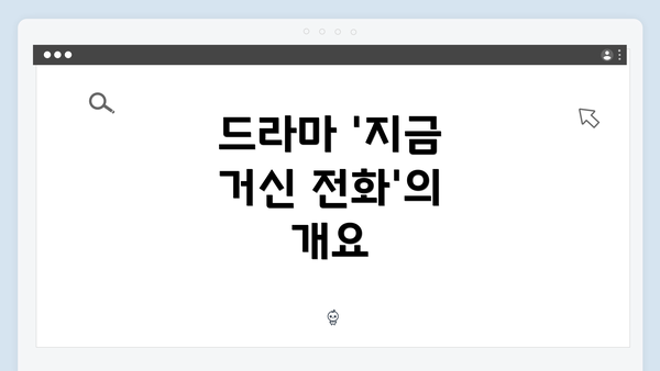 드라마 '지금 거신 전화'의 개요